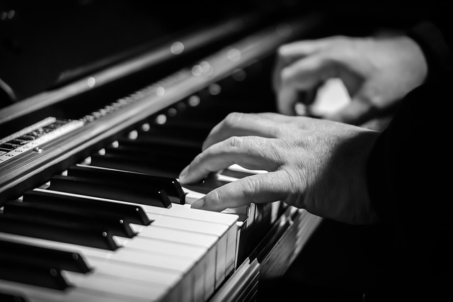 Music, Therapy, Piano, Keys, Black and white